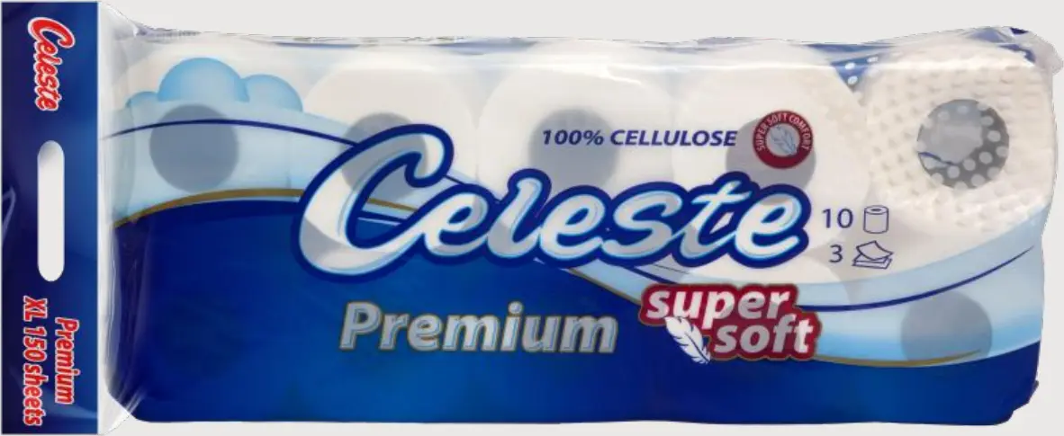 Celeste Premium Super Soft, 10 rolls with 150 sheets per roll